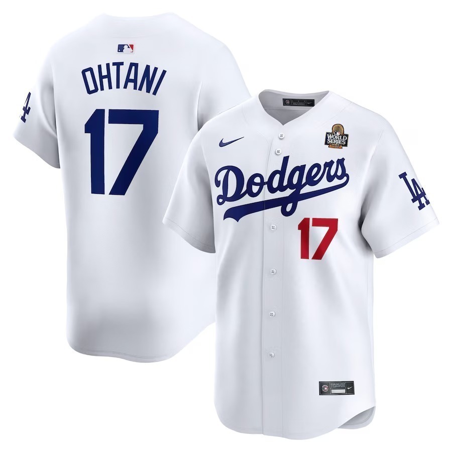Men's Los Angeles Dodgers Shohei Ohtani Nike White 2024 World Series Home Limited Player Jersey - Jersey