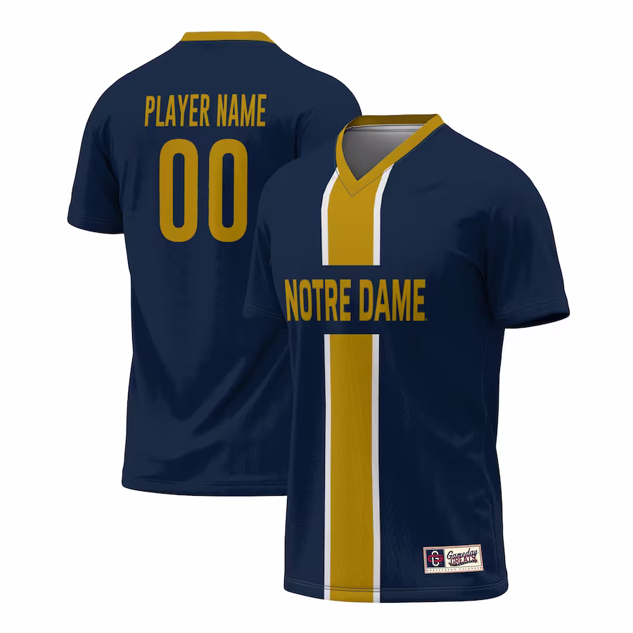 Notre Dame Fighting Irish GameDay Greats Youth Pick-A-Player NIL Men's Soccer Jersey - Navy - Jersey