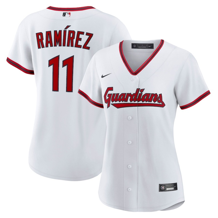 Women's  Cleveland Guardians Jose Ramirez Nike White Home Replica 2.0 Player Jersey - Jersey