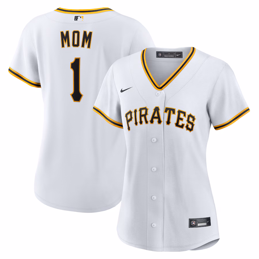 Women's Pittsburgh Pirates Nike White #1 Mom Home Replica Jersey - Jersey