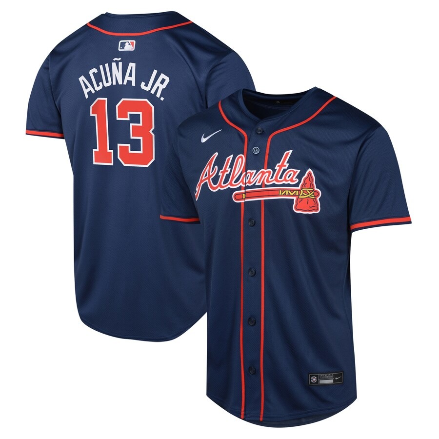 Youth Atlanta Braves Ronald Acuña Jr. Nike Navy Alternate Limited Player Jersey - Jersey