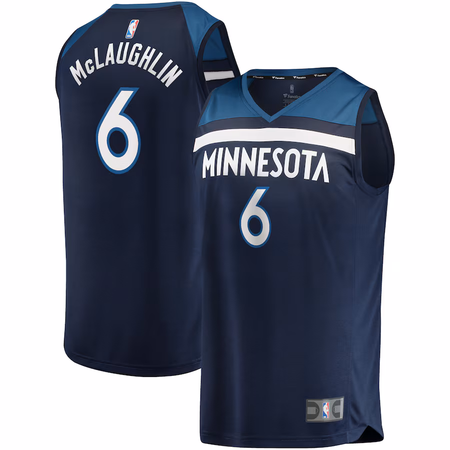 Men's Minnesota Timberwolves Jordan McLaughlin Fanatics Navy Fast Break Player Jersey - Icon Edition - Jersey