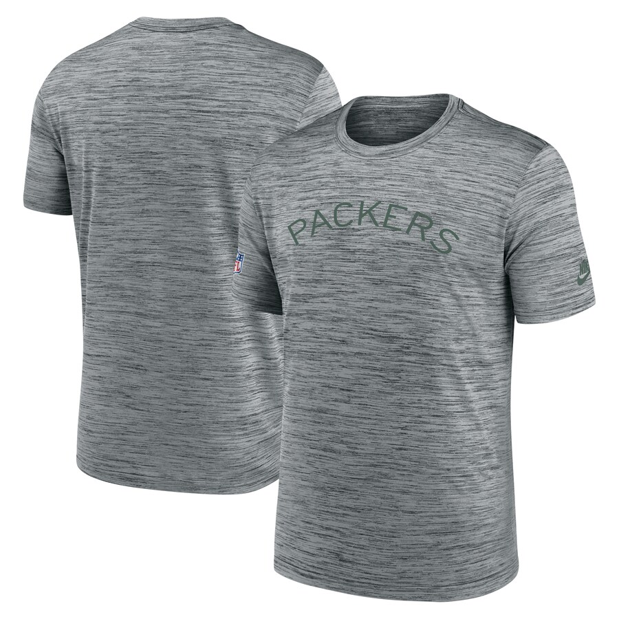 Men's Green Bay Packers Nike Gray Velocity Alternate Logo Performance T-Shirt - Jersey