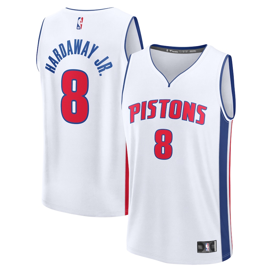 Men's Detroit Pistons Tim Hardaway Jr. Fanatics White Fast Break Replica Player Jersey - Association Edition - Jersey
