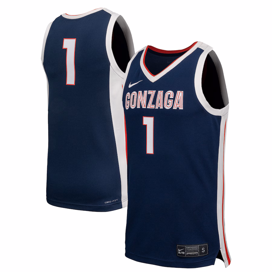 Men's Nike  Navy Gonzaga Bulldogs  Replica Basketball Jersey - Jersey