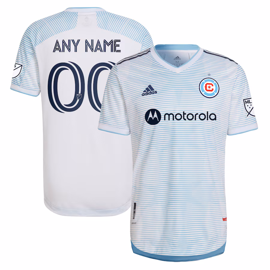 Men's Chicago Fire adidas White 2022 Lakefront Kit Authentic Custom Jersey - Jersey