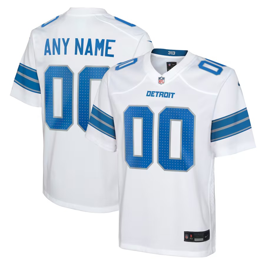 Youth Detroit Lions Nike White Custom Game Jersey - Jersey