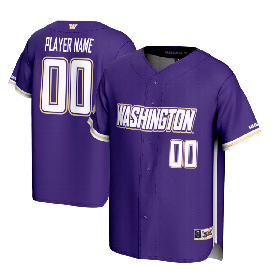 Washington Huskies GameDay Greats NIL Pick-A-Player Lightweight Baseball Jersey - Purple - Jersey