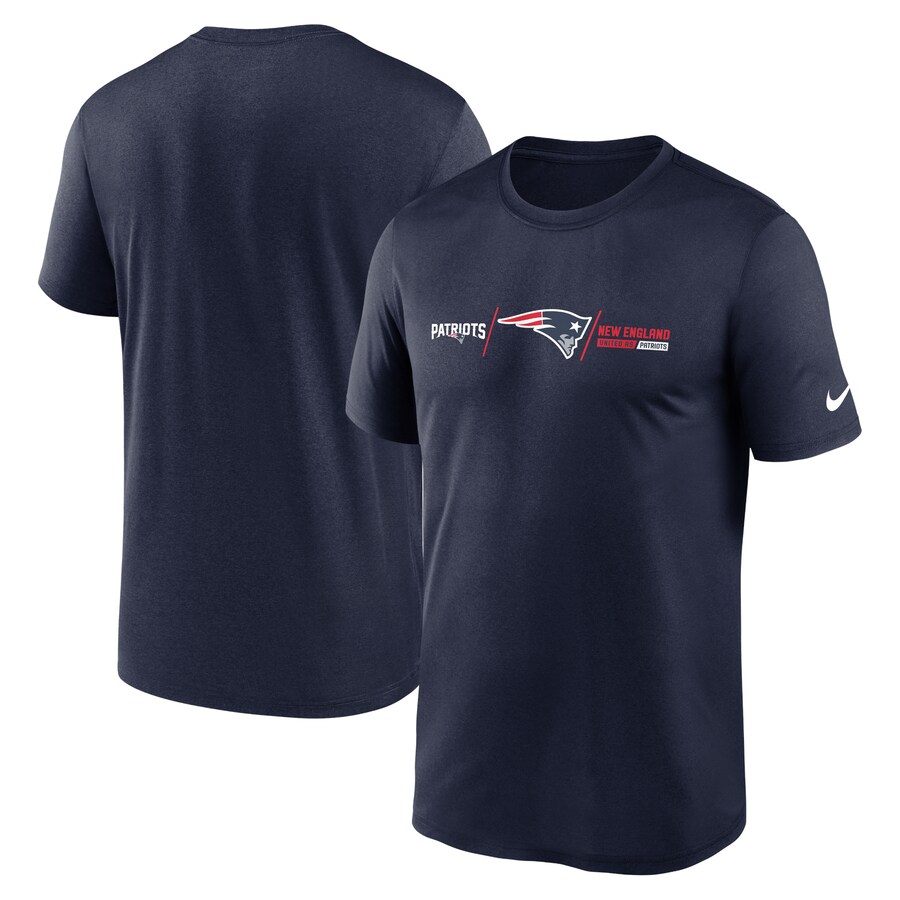 Men's New England Patriots Nike Navy Horizontal Lockup Legend T-Shirt - Jersey