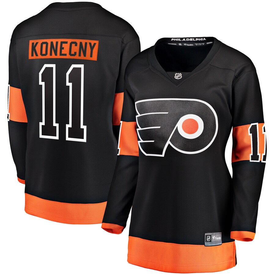 Women's Philadelphia Flyers Travis Konecny Fanatics Branded Black Alternate Premier Breakaway Jersey - Jersey