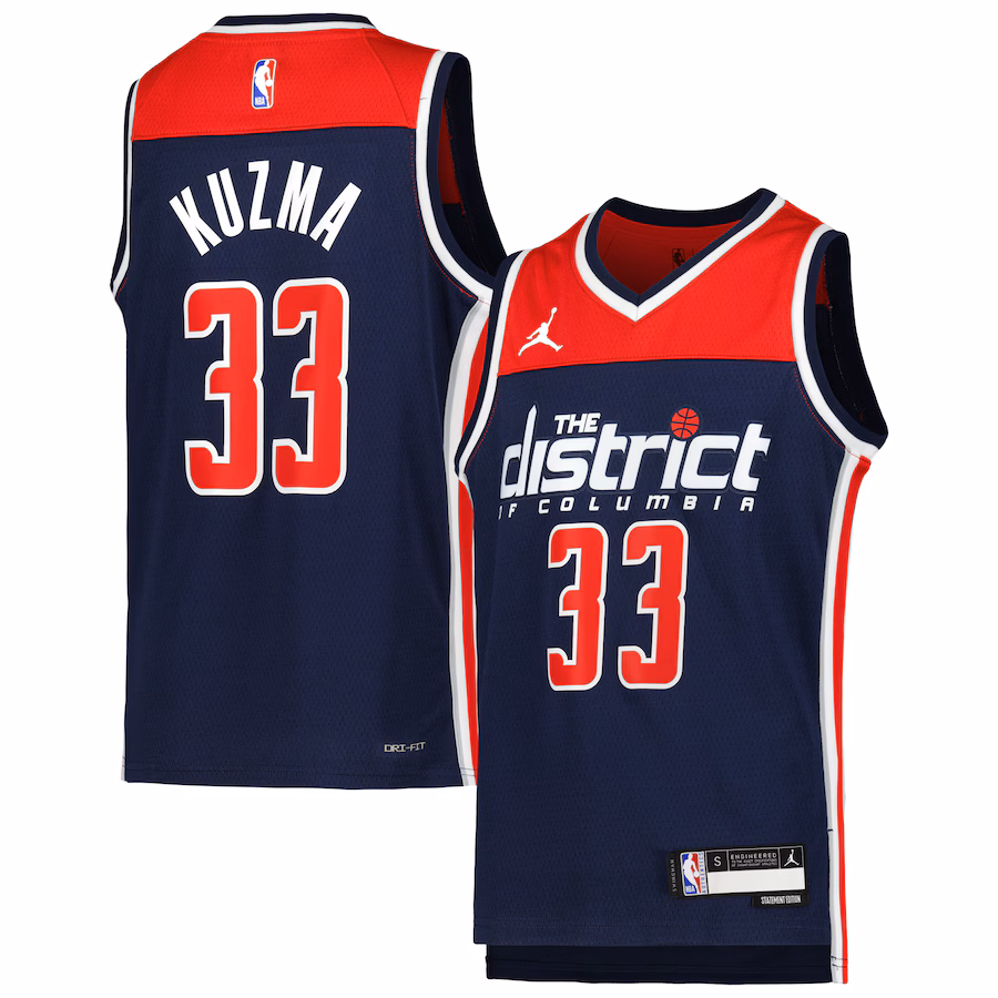 Youth Washington Wizards Kyle Kuzma Jordan Brand Navy Swingman Jersey - Statement Edition - Jersey