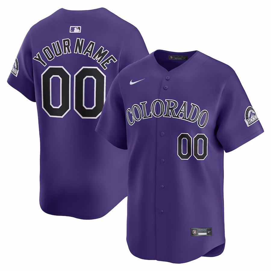 Men's Colorado Rockies  Nike Purple  Alternate Limited Custom Jersey - Jersey