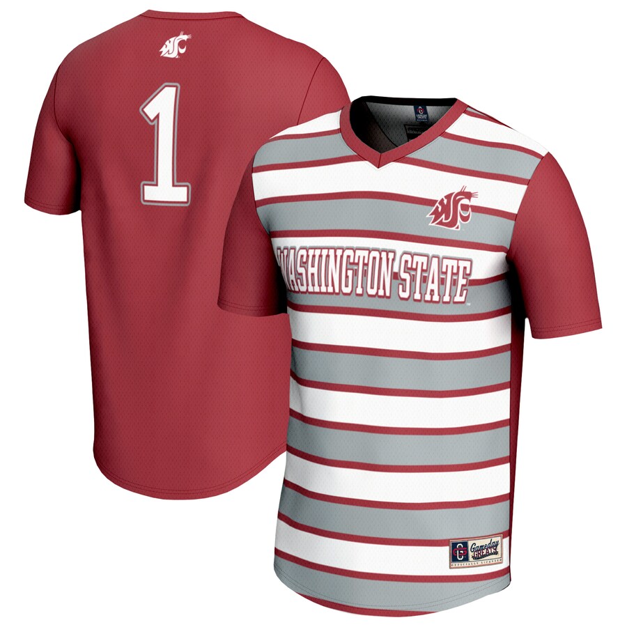 Youth GameDay Greats #1 Crimson Washington State Cougars Lightweight Soccer Fashion Jersey - Jersey