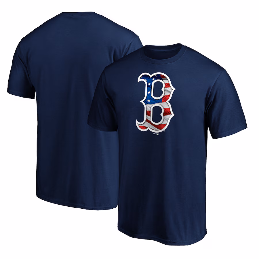 Men's Boston Red Sox Navy Team Banner Wave T-Shirt - Jersey