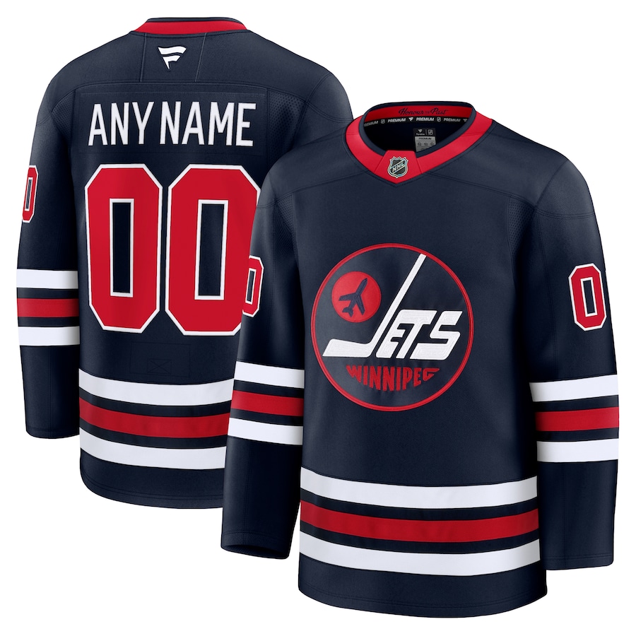 Men's Winnipeg Jets Fanatics Navy Alternate Premium Custom Jersey - Jersey