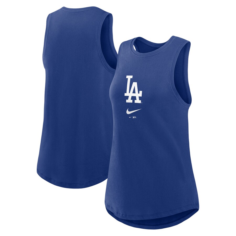 Women's Los Angeles Dodgers Nike Royal Legacy Icon High Neck Performance Tank Top - Jersey