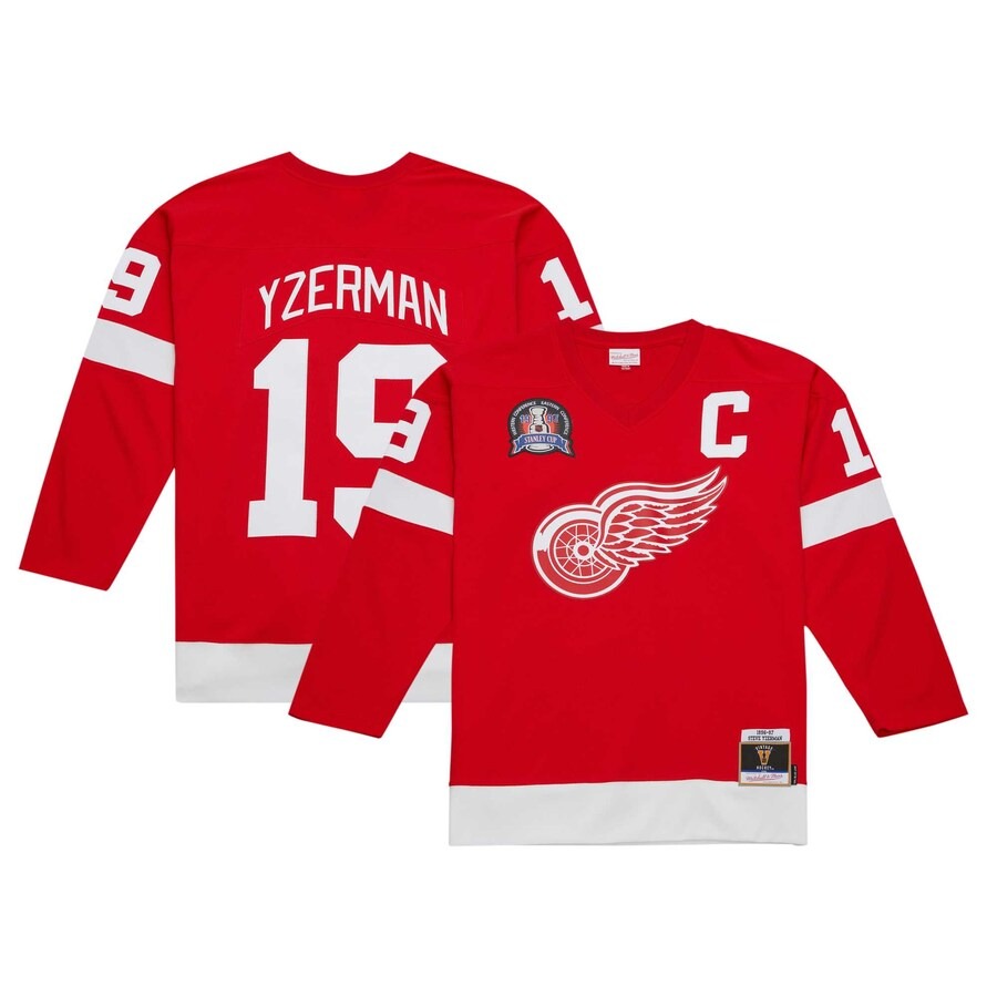Men's Detroit Red Wings Steve Yzerman Mitchell & Ness Red 1996 Blue Line Player Jersey - Jersey