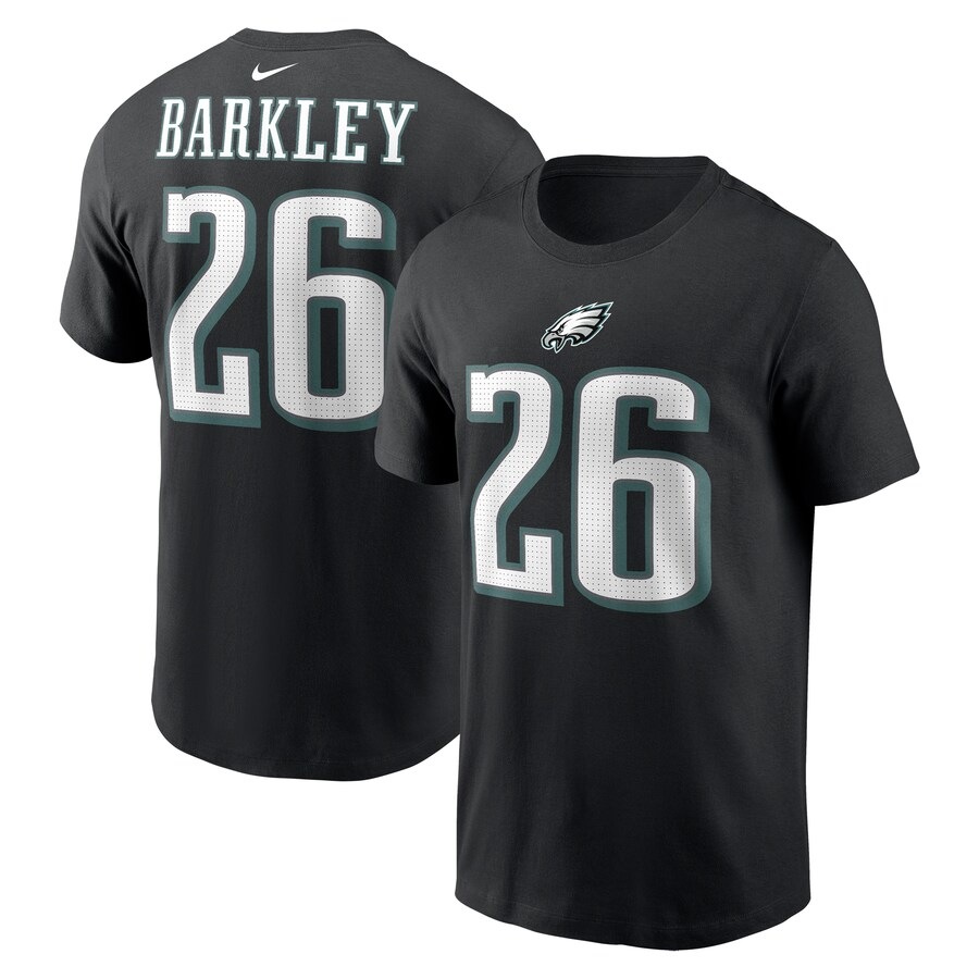 Men's Philadelphia Eagles Saquon Barkley Nike Black Player Name & Number T-Shirt - Jersey