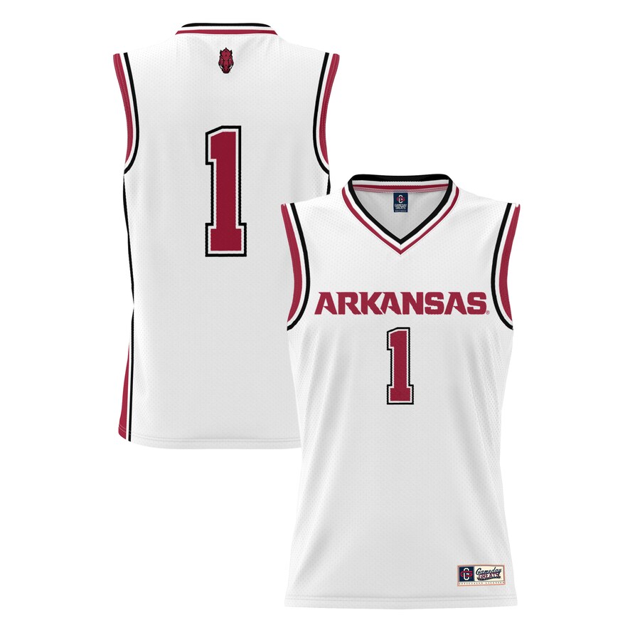 Men's GameDay Greats #1 White Arkansas Razorbacks Lightweight Basketball Jersey - Jersey