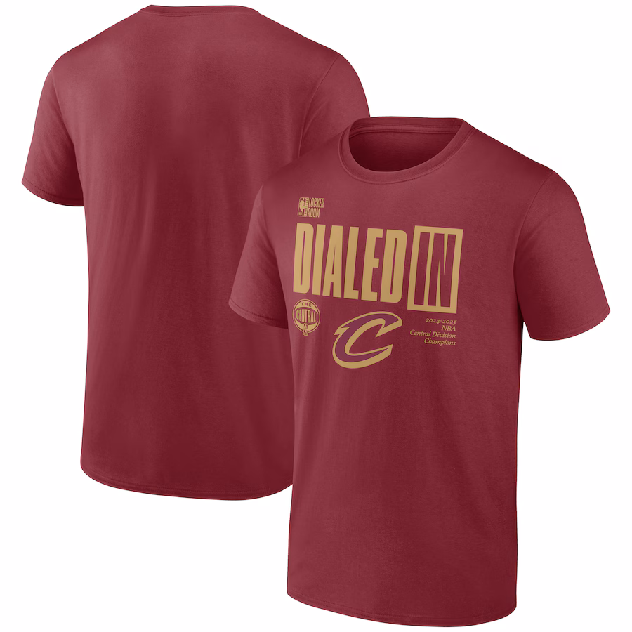 Men's Cleveland Cavaliers  Fanatics Wine 2025 Central Division Champions Locker Room T-Shirt - Jersey