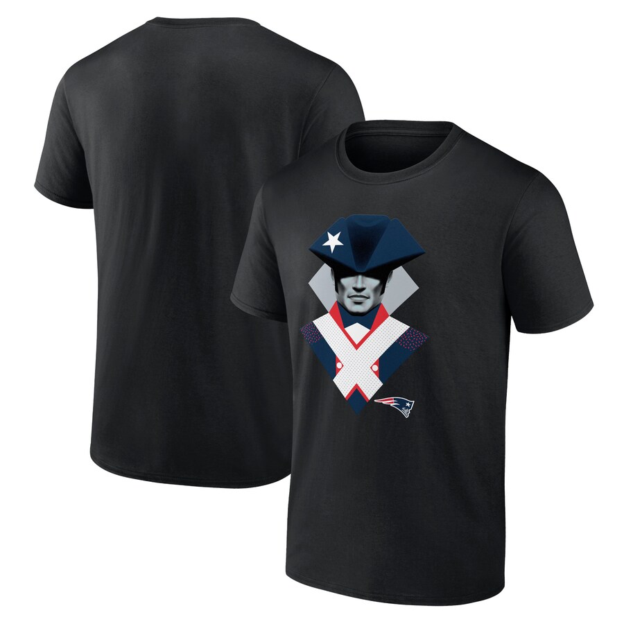 Men's New England Patriots  Black 2024 NFL Draft Illustrated T-Shirt - Jersey