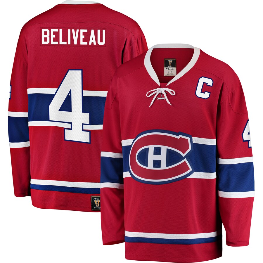 Men's Montreal Canadiens Jean Beliveau Fanatics Branded Red Premier Breakaway Retired Player Jersey - Jersey
