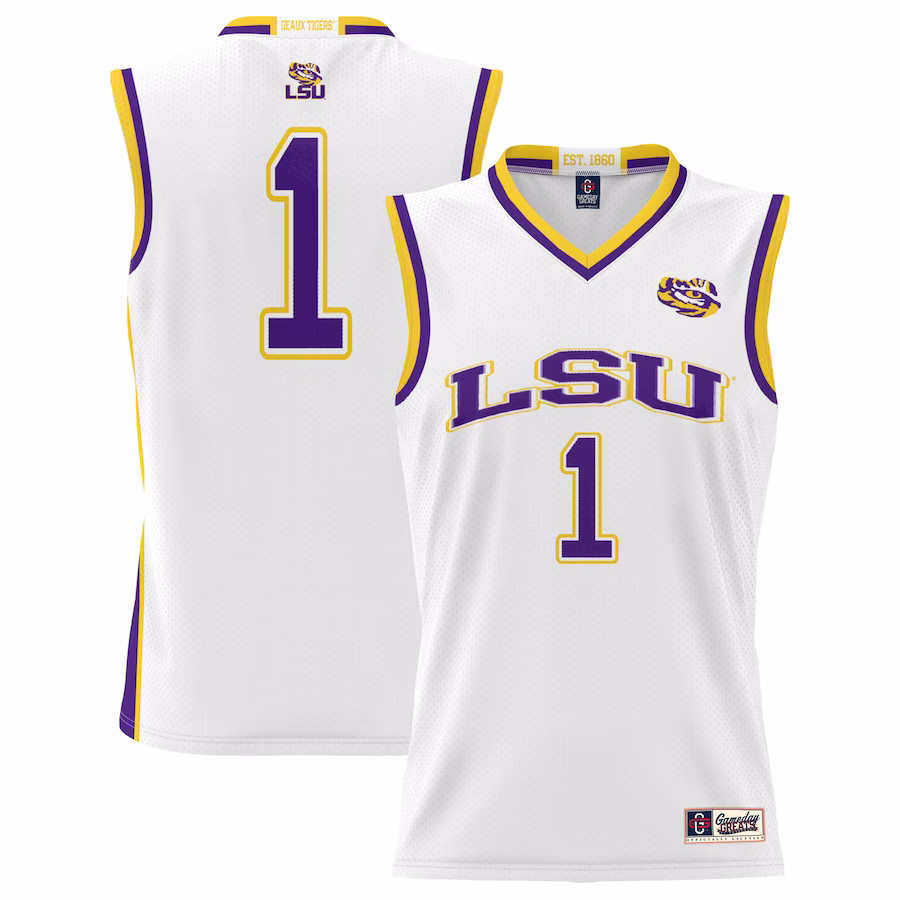 #1  LSU Tigers GameDay Greats  Lightweight Basketball Jersey - White - Jersey