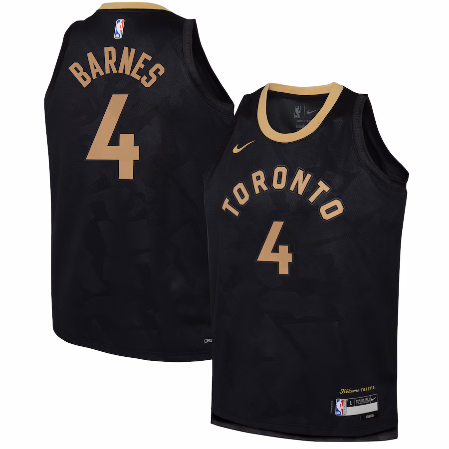 Youth Toronto Raptors Scottie Barnes Nike Black 2022/23 Swingman Jersey - City Edition - Jersey
