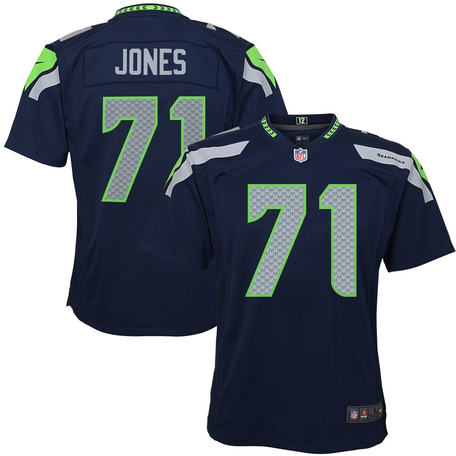 Youth Seattle Seahawks Walter Jones Nike Navy Blue Retired Game Jersey - Jersey