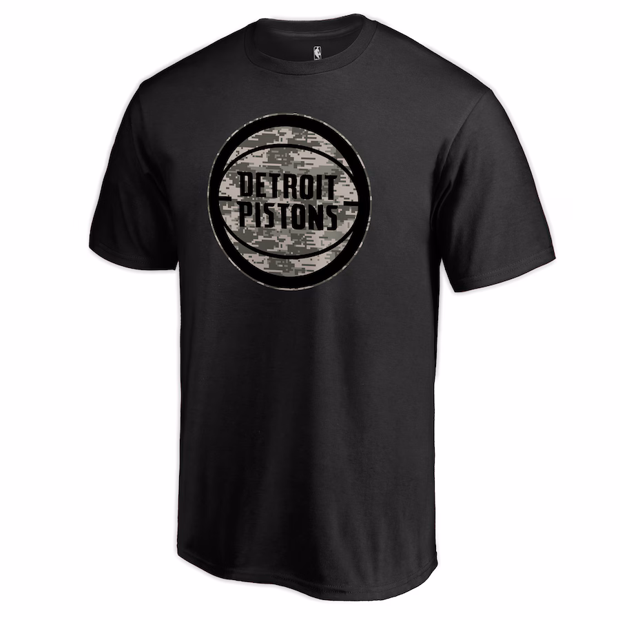 Men's Detroit Pistons Black Cloak Camo T-Shirt - Jersey