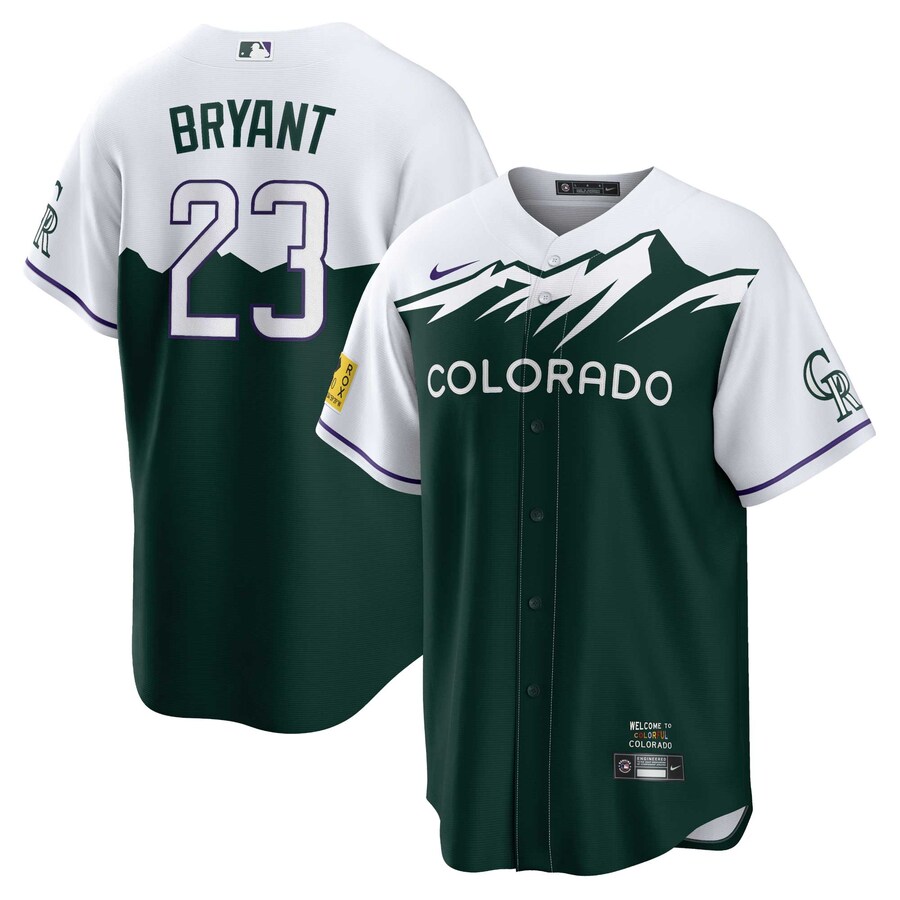 Men's Colorado Rockies Kris Bryant Nike Green 2022 City Connect Replica Player Jersey - Jersey