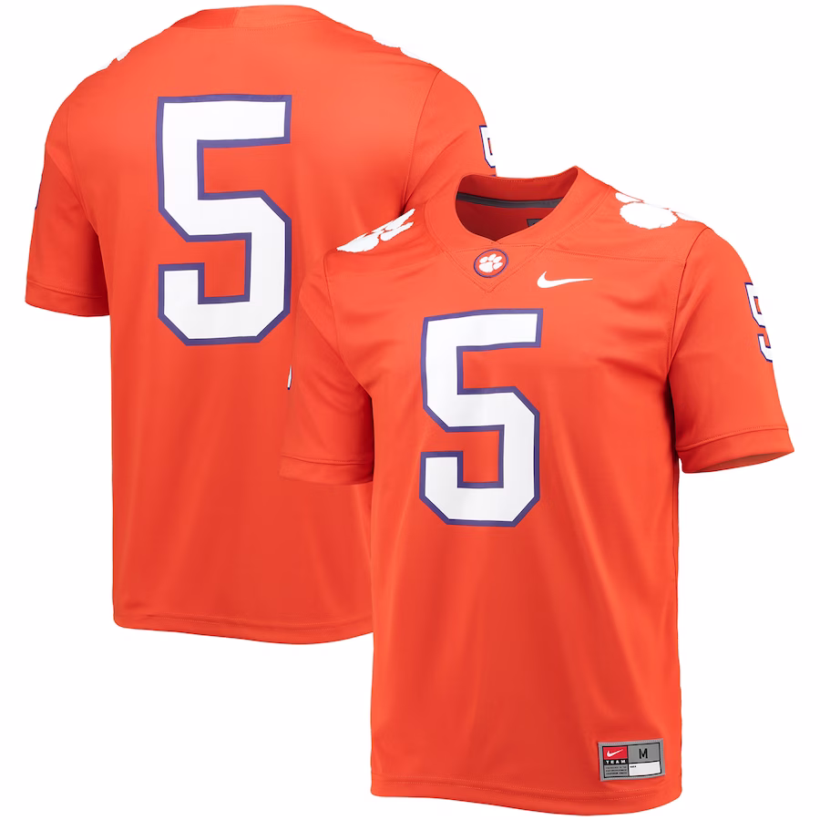 #5 Clemson Tigers Nike Game Jersey - Orange - Jersey