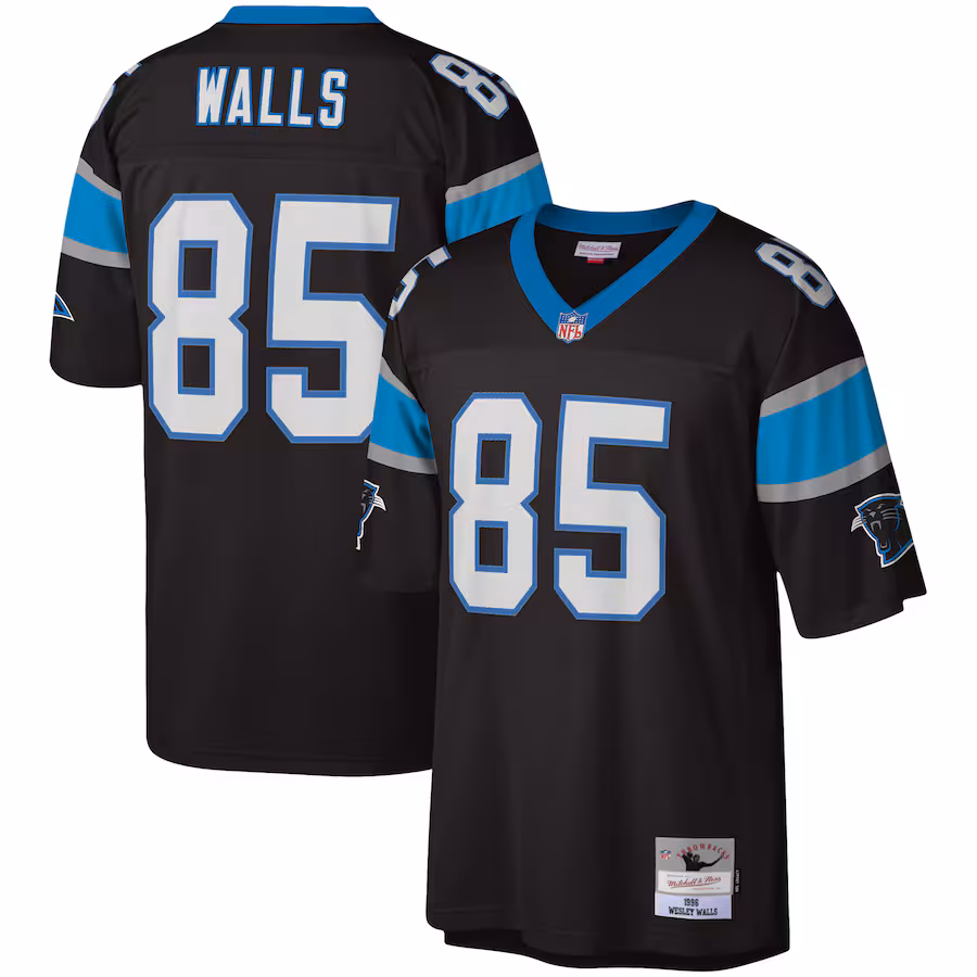 Men's Carolina Panthers Wesley Walls Mitchell & Ness Black Legacy Replica Jersey - Jersey