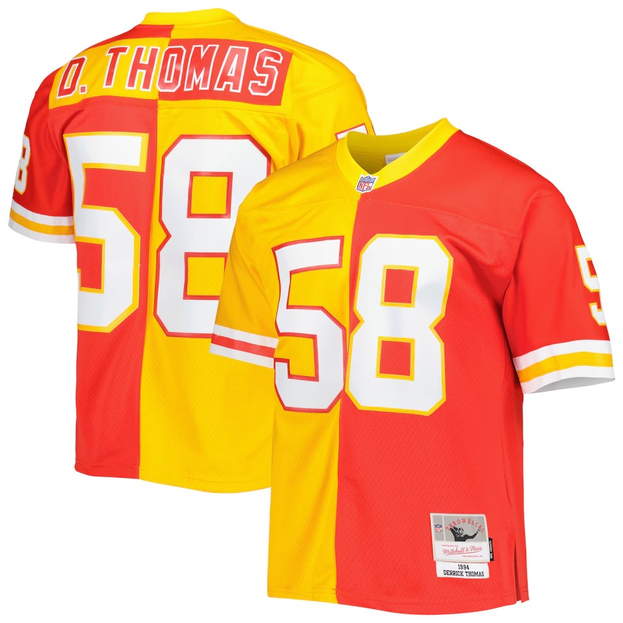 Men's Kansas City Chiefs Derrick Thomas Mitchell & Ness Red/Gold 1994 Split Legacy Replica Jersey - Jersey