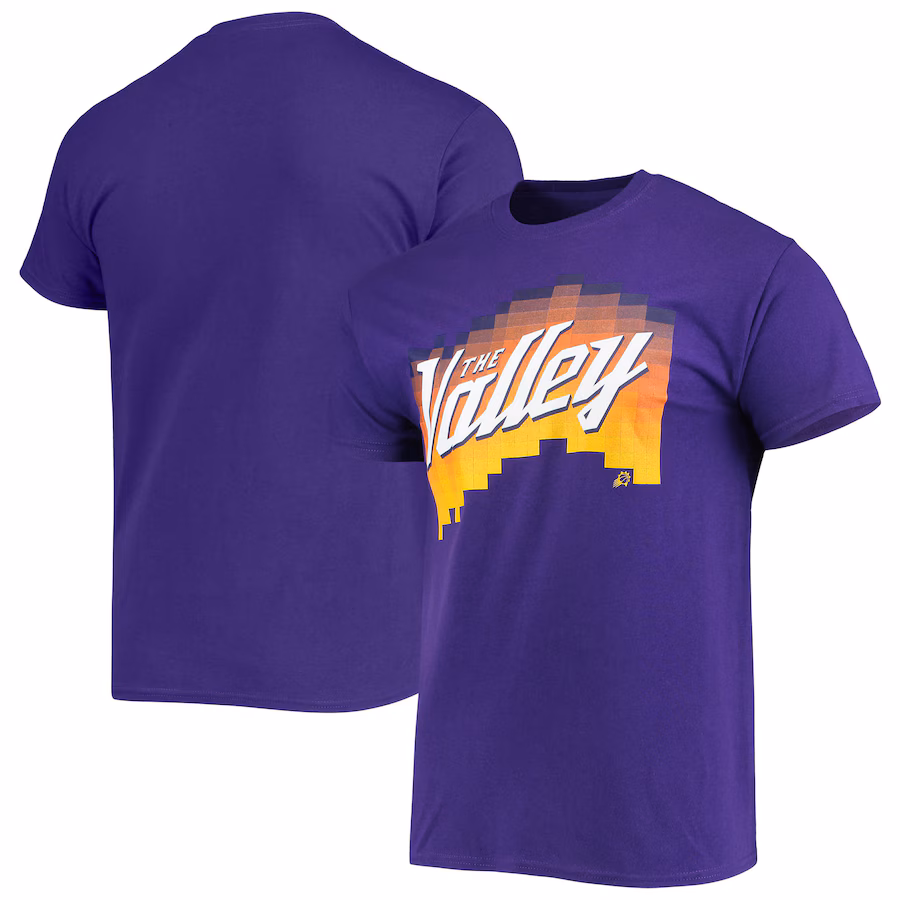 Men's Phoenix Suns Junk Food Purple The Valley Pixel T-Shirt - Jersey