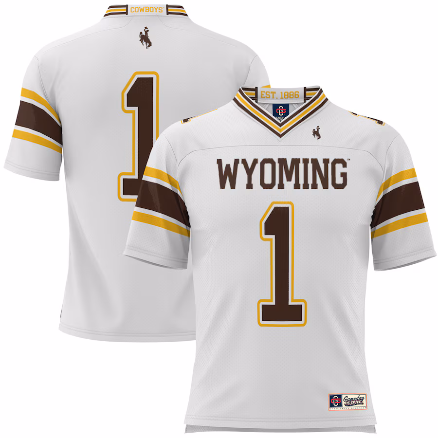 Youth GameDay Greats #1 White Wyoming Cowboys Football Jersey - Jersey