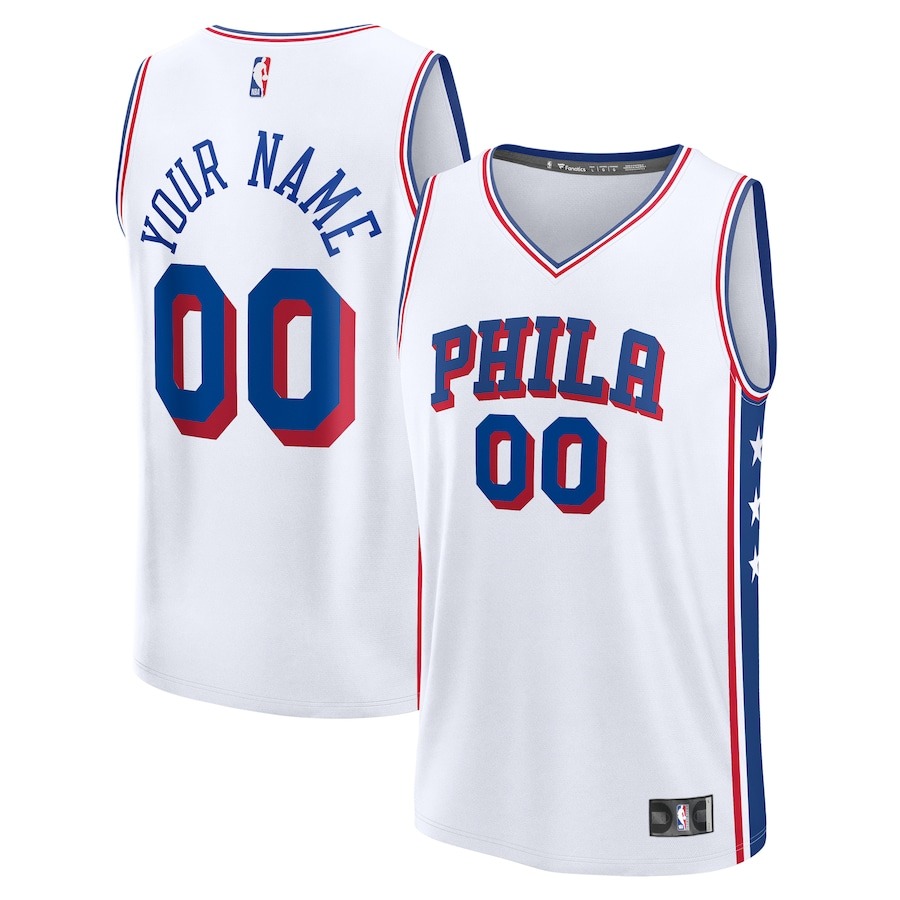 Men's Philadelphia 76ers  Fanatics White Custom Fast Break Jersey - Association Edition - Jersey