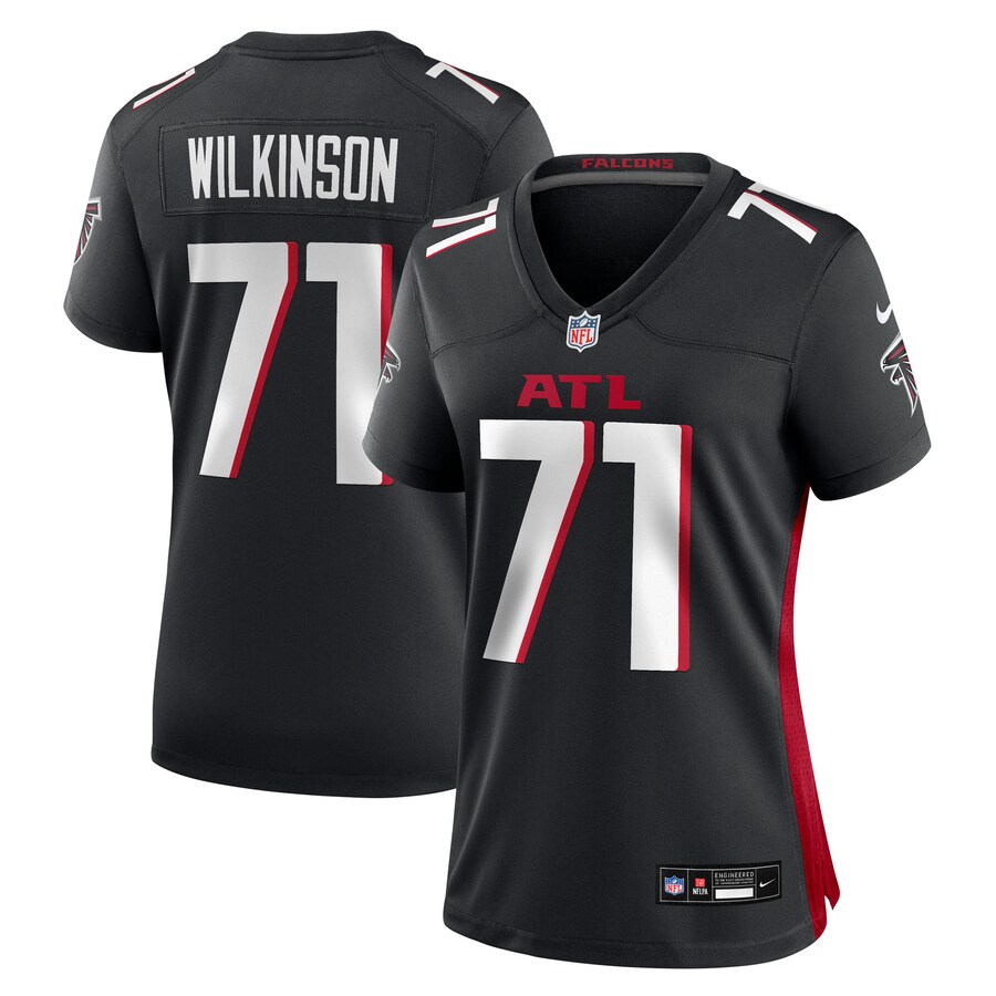 Women's Atlanta Falcons Elijah Wilkinson Nike Black Team Game Jersey - Jersey