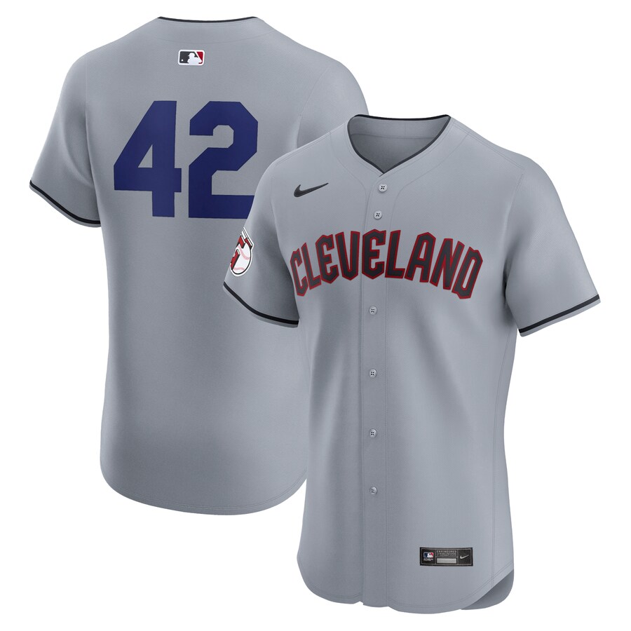 Men's Cleveland Guardians Nike Gray Road 2024 Jackie Robinson Day Elite Jersey - Jersey