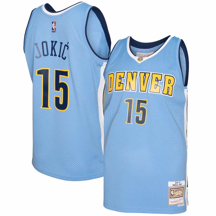 Men's Denver Nuggets Nikola Jokic Mitchell & Ness Light Blue 2016/17 Swingman Jersey - Jersey