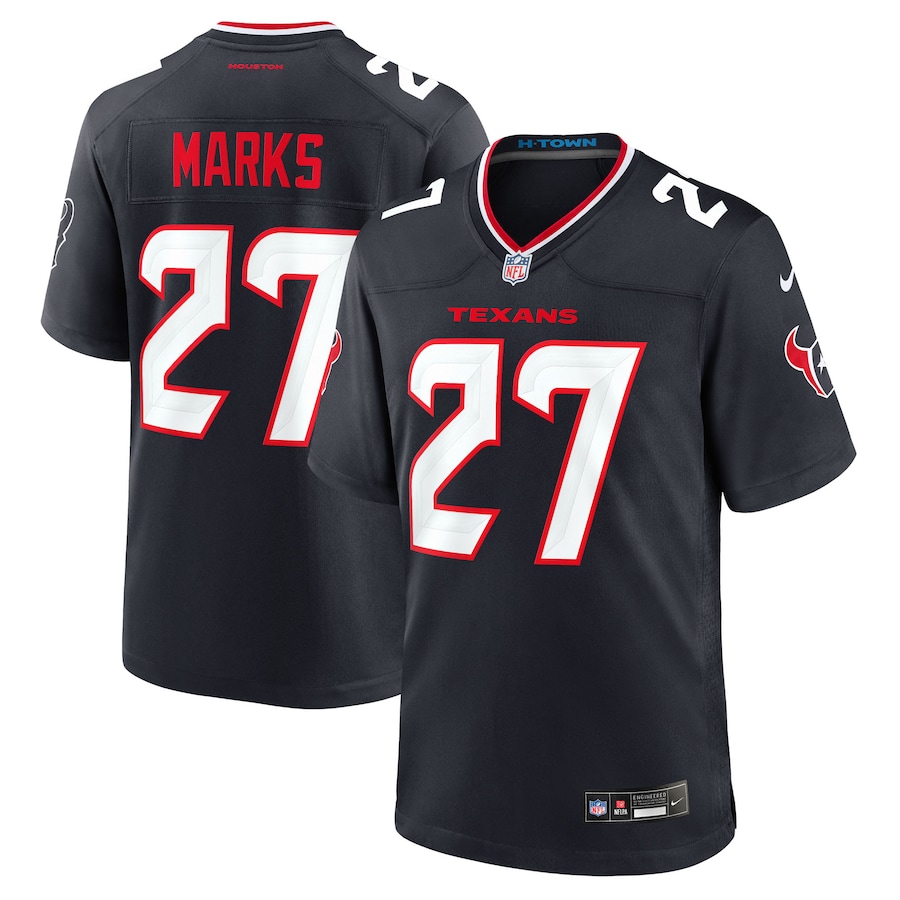 Men's Houston Texans Woody Marks Nike Navy Team Game Jersey - Jersey