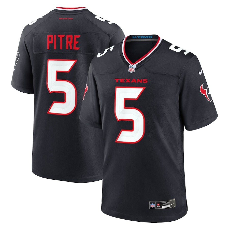 Men's Houston Texans Jalen Pitre Nike Navy Game Jersey - Jersey