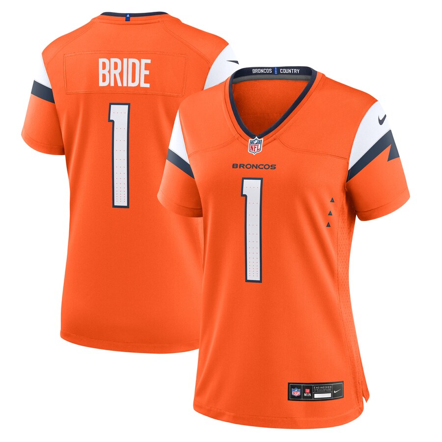 Women's Denver Broncos Number 1 Bride Nike Orange Game Jersey - Jersey