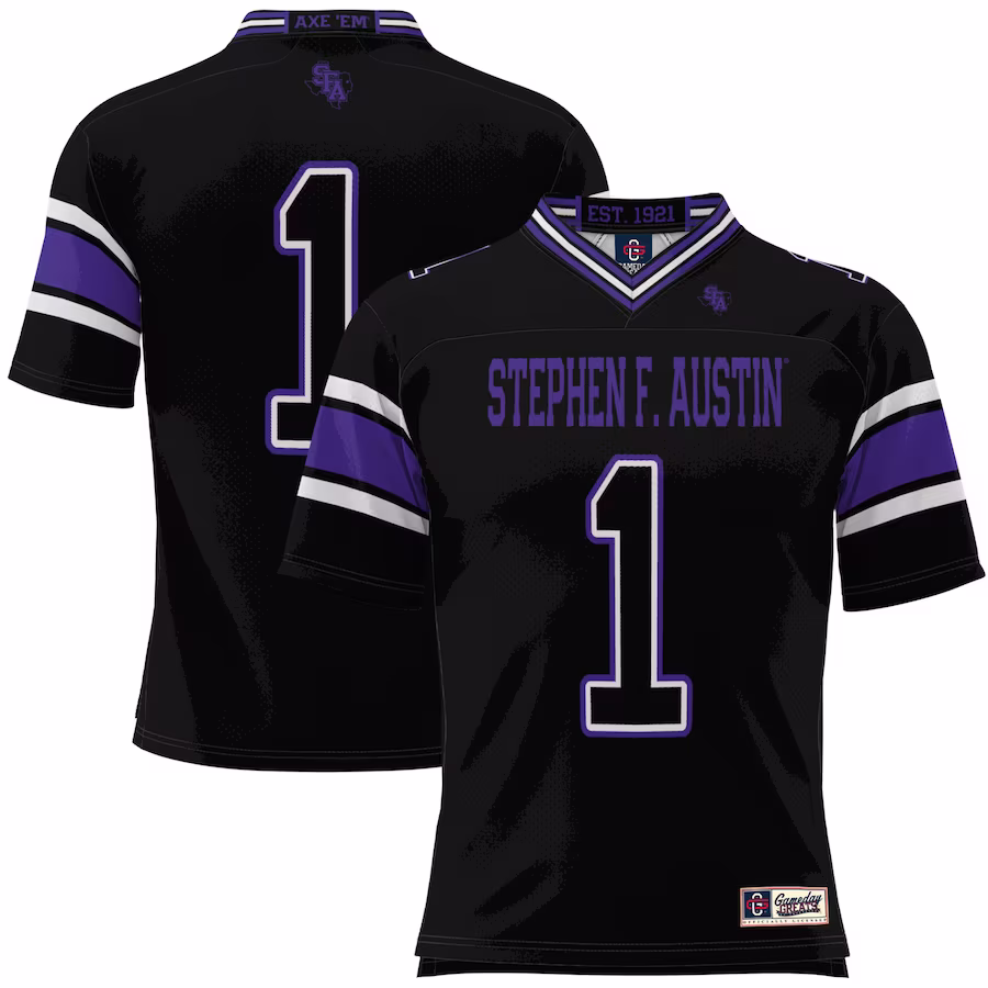 #1 Stephen F Austin Lumberjacks GameDay Greats Football Jersey - Black - Jersey