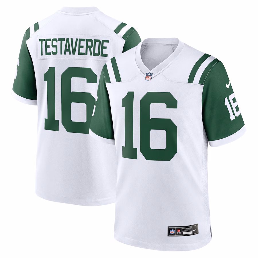 Men's New York Jets Vinny Testaverde Nike White Retired Player Alternate Game Jersey - Jersey