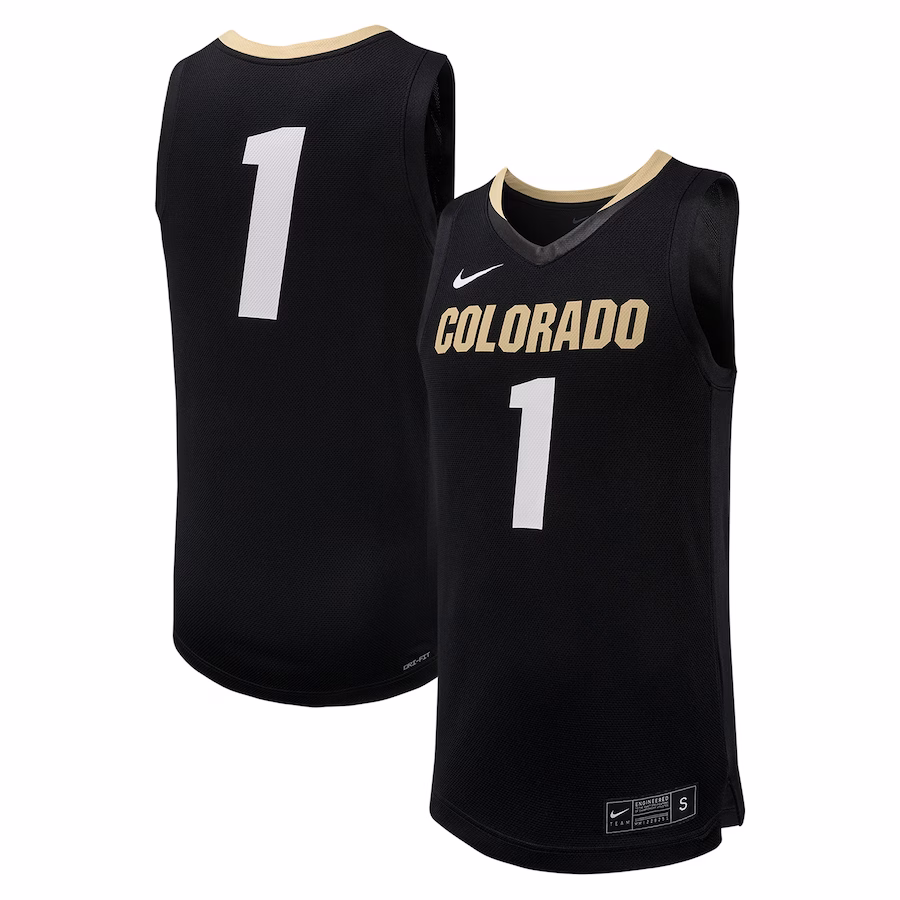 #1 Colorado Buffaloes Nike Replica Basketball Jersey - Black - Jersey