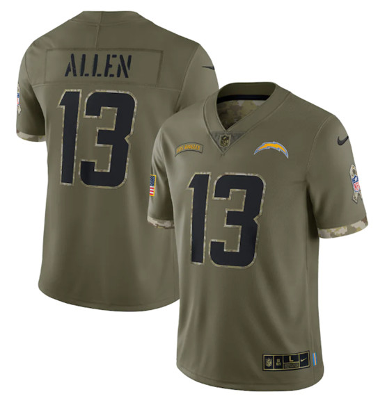 Men's Los Angeles Chargers #13 Keenan Allen 2022 Olive Salute To Service Limited Stitched Jersey - Jersey