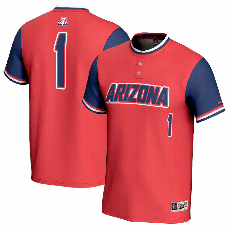 #1 Arizona Wildcats GameDay Greats Youth Lightweight Softball Fashion Jersey - Red/Navy - Jersey