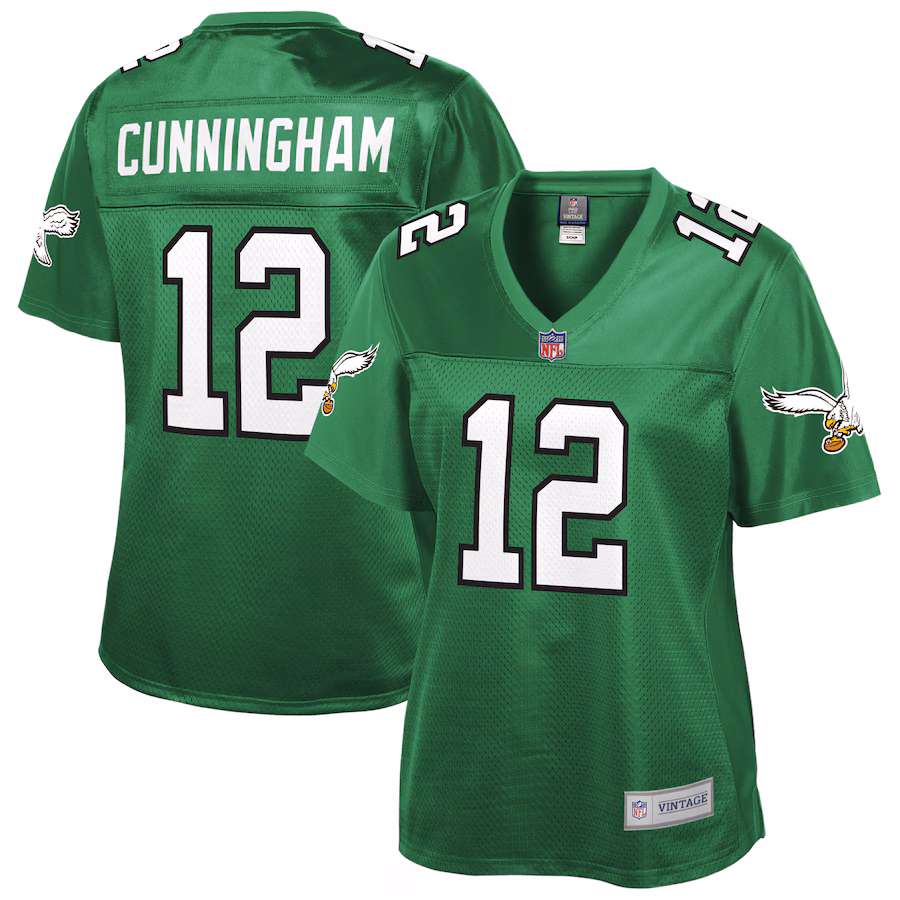 Women's Philadelphia Eagles Randall Cunningham NFL Pro Line Kelly Green Retired Player Replica Jersey - Jersey