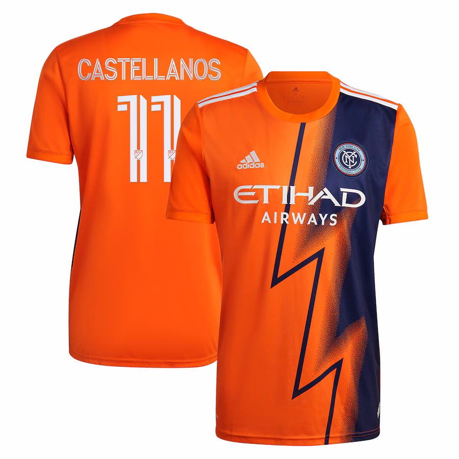 Men's New York City FC Valentin Castellanos adidas Orange 2022 The Volt Kit Replica Player Jersey - Jersey